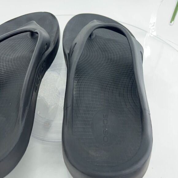 Oofos Men's OOlala Sandal Size 11 Recovery Sport Slide Thong Black - Picture 8 of 14